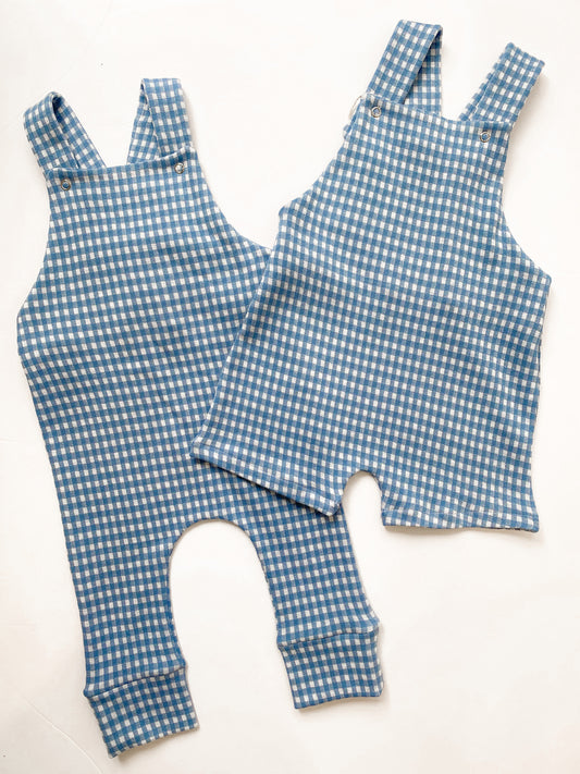 Long Overalls - Blue Gingham - 18-24m